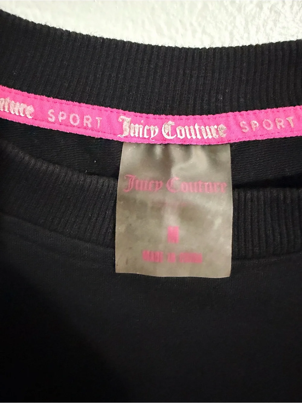 Juicy Couture Black Sweatshirt with Pink Logo - Picture 2 of 3